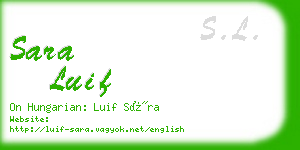 sara luif business card